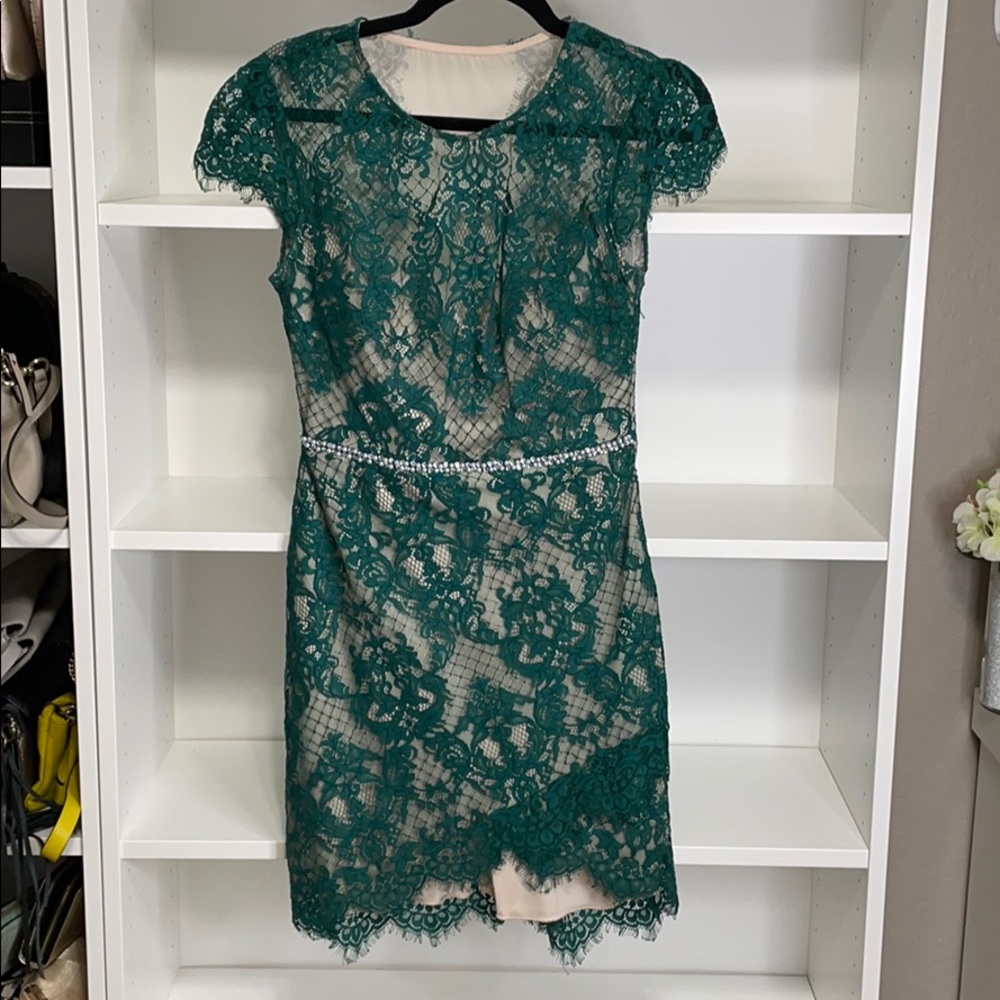 Green lace dress
